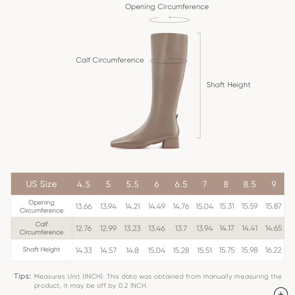 7or9 BOOT milk coffee KNEE HIGH women’s boot size 8 KHAKI 30mm height SHEEPSKIN - Picture 6 of 16